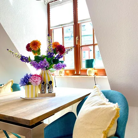 Apartmán Fachwerkzeit - Altstadt, Wlan, Klima, Parkplatz, Balkon, 2-4 Pers